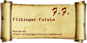 Flikinger Fulvia névjegykártya